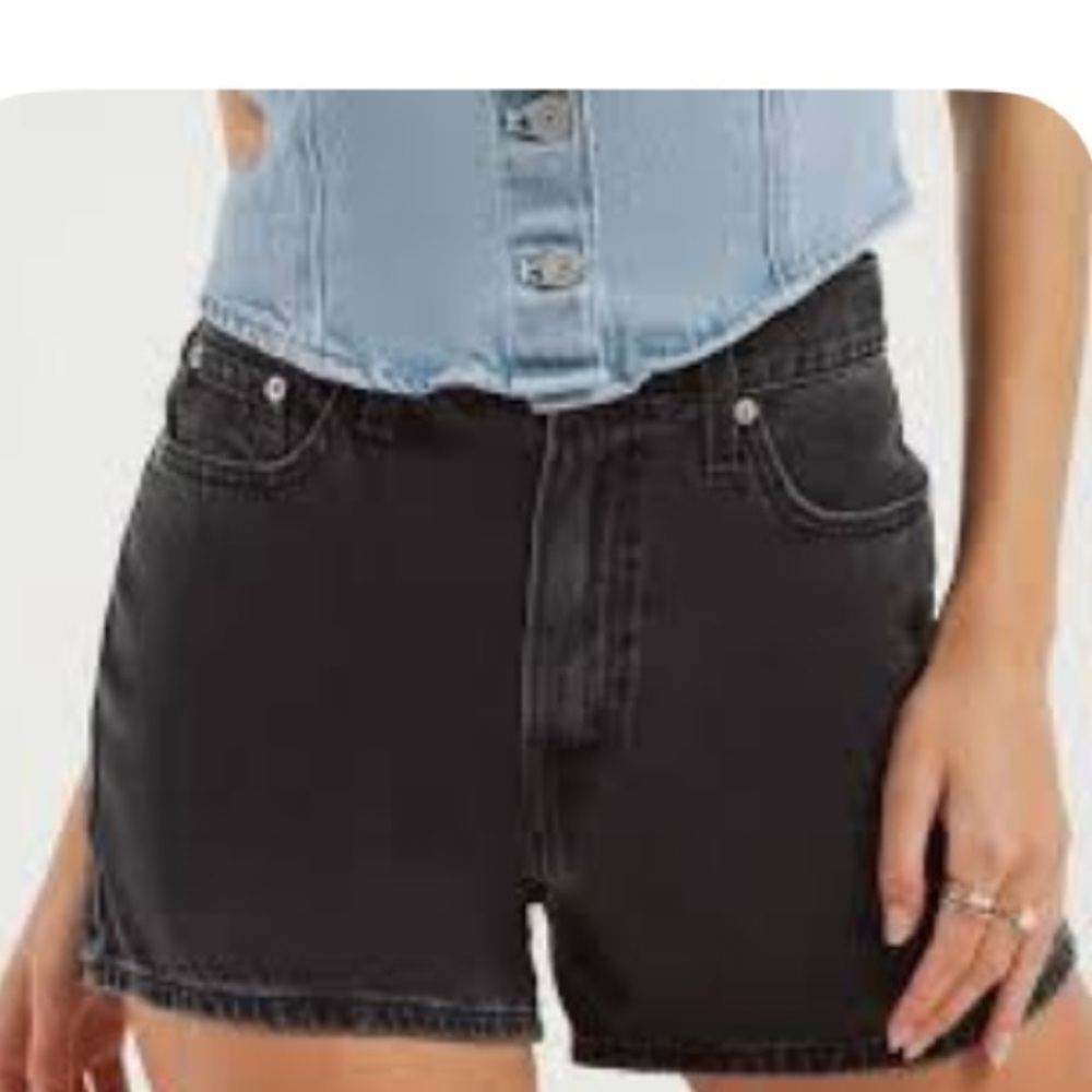 🩳🆕🩳 Old Navy Women’s High-Waisted O.G. Straight Black Denim Shorts~Sz 16